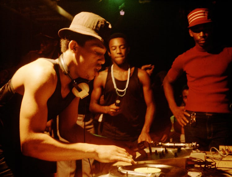 DJ Love Bug with Grandmaster Caz at the battle of the MCs at the Ecstasy Garage Disco