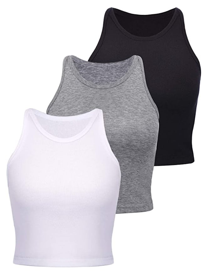 Boao Basic Racerback Crop Tops (3-Pack)