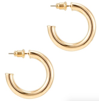 PAVOI 14K Gold Colored Chunky Open Hoops