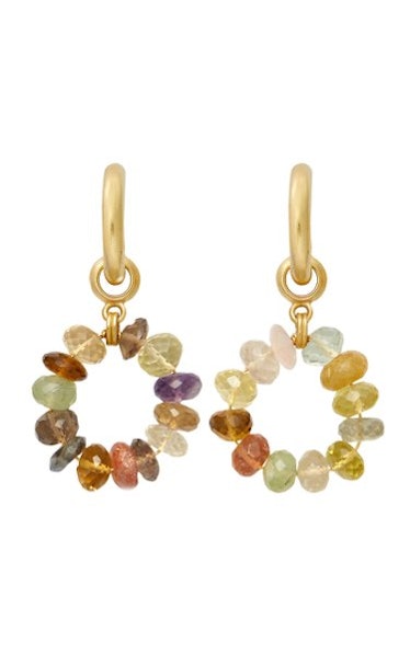 Dazzle 24k Gold-Plated and Gemstone Hoops