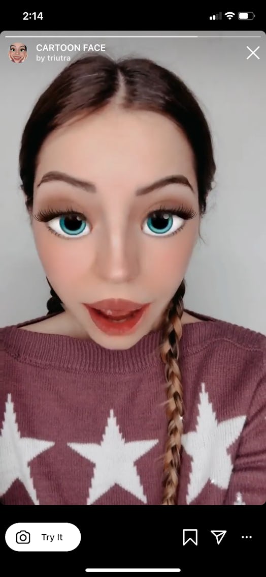You can find these cartoon face filters on Snapchat, Instagram, and TikTok.