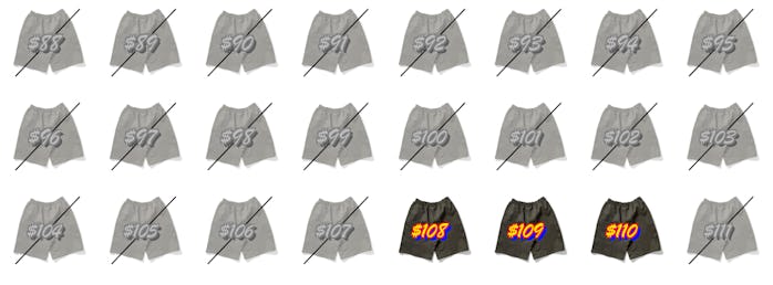 MSCHF At All Costs Sticker Shorts