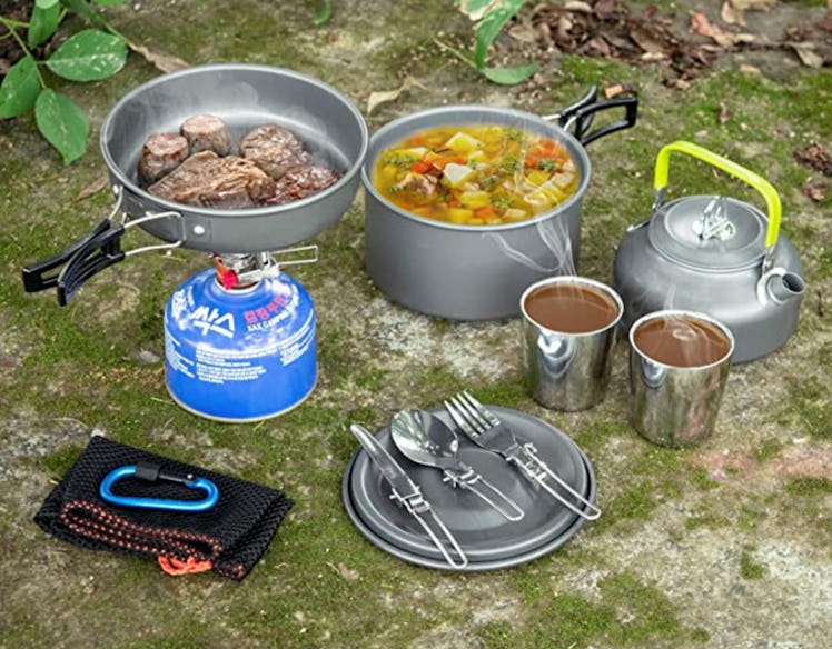 Odoland Camping Cookware Mess Kit (10 pieces)