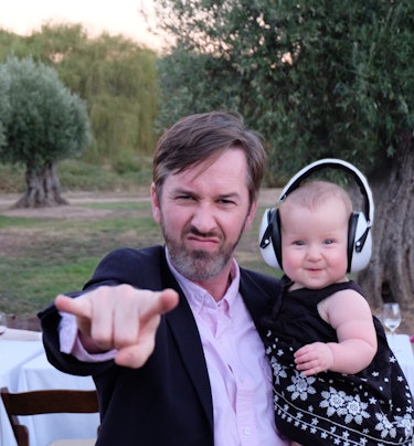 Actor Andrew Burlinson and his baby Daughter.