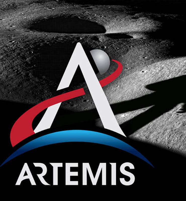 NASA Artemis astronaut on Moon logo