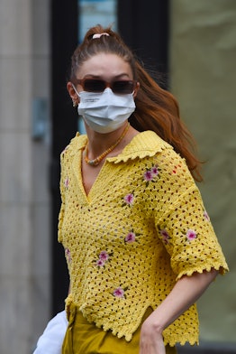 Gigi Hadid is seen in Manhattan on June 04, 2021 in New York City.