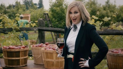 Moira's fruit wine commercial on 'Schitt's Creek' is a fan favorite.