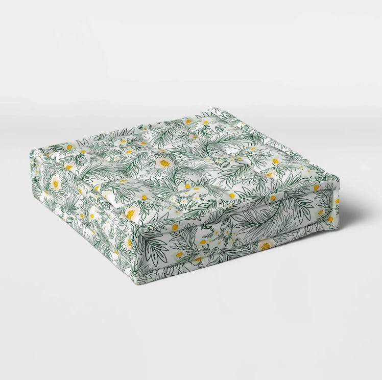 ‎ Spring Floral Outdoor Floor Cushion DuraSeason Fabric Green