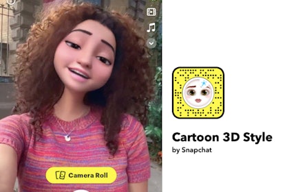 Use Snapchat's Cartoon 3D Style Lens to transform into a Disney Character