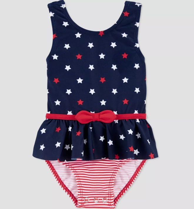 Just One You Baby Girls' Polka Dots One Piece Swimsuit