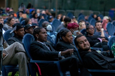 A$AP Rocky sitting at the premiere of his film Stockholm Syndrome at Tribeca Film Festival