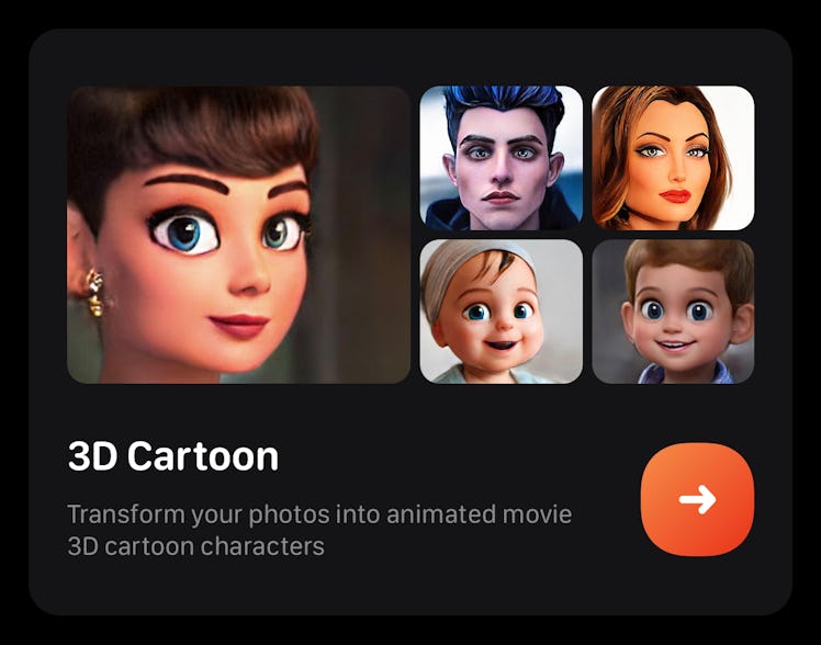You can choose between four different cartoon styles in the Voilà app.