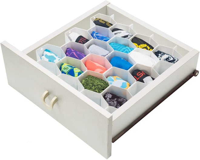 Flytianmy Honeycomb Adjustable Drawer Organizer