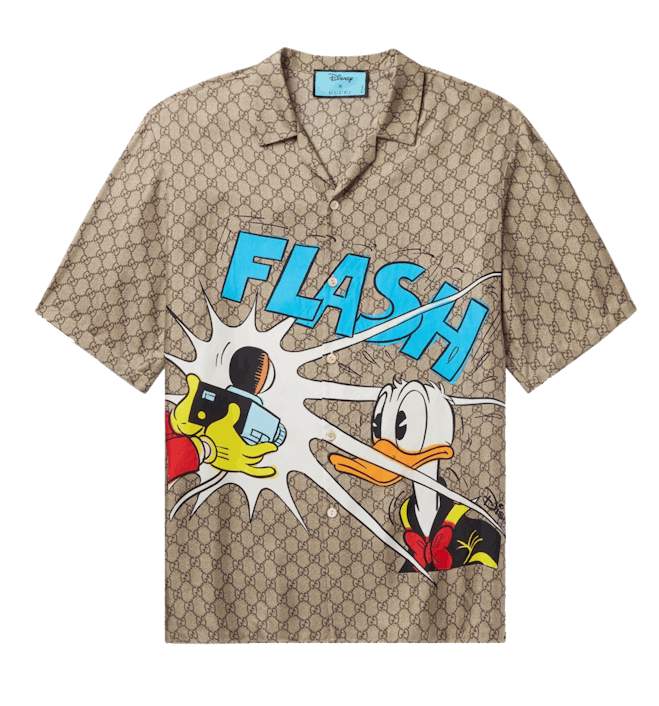 Gucci + Disney Camp-Collar Printed Silk Shirt