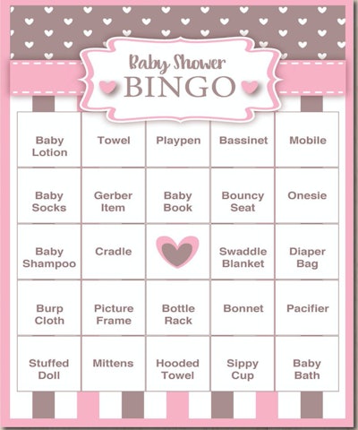 Printable Baby Shower Bingo Game