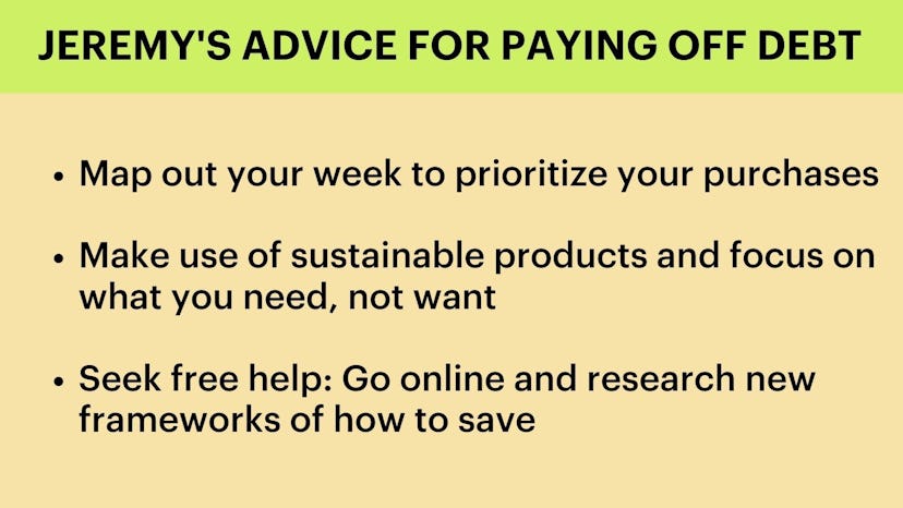Three pieces of advice to pay off debt: prioritizing purchases, being sustainable and seeking for ad...