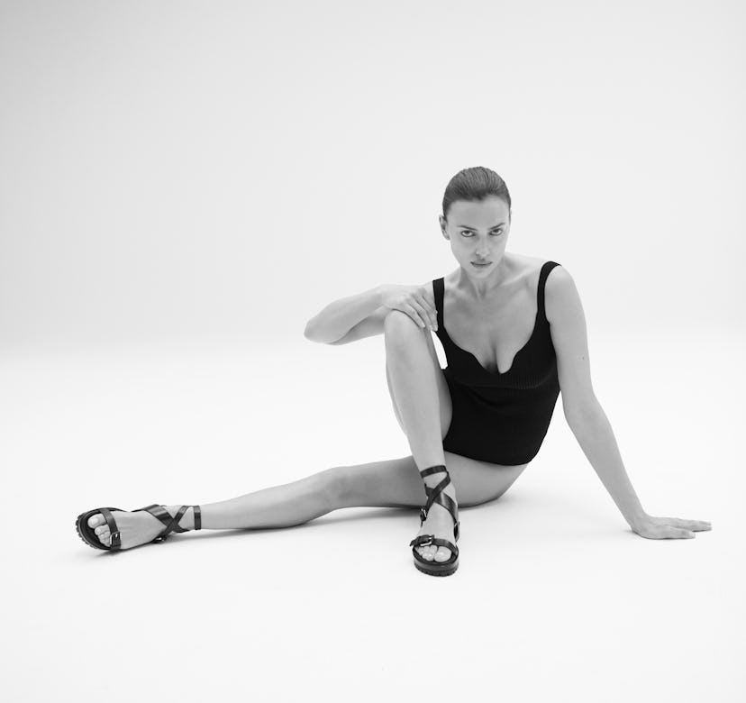 Irina Shayk partners with Tamara Mellon for a shoe collaboration.