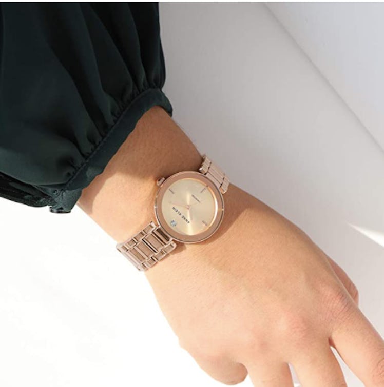 Anne Klein Diamond-Accented Bracelet Watch
