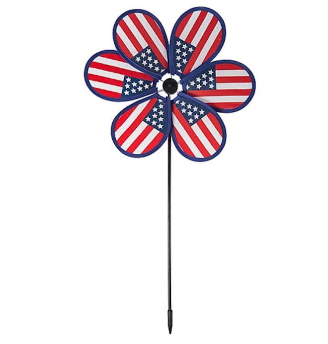 Patriotic American Flag Pinwheel Yard Stake