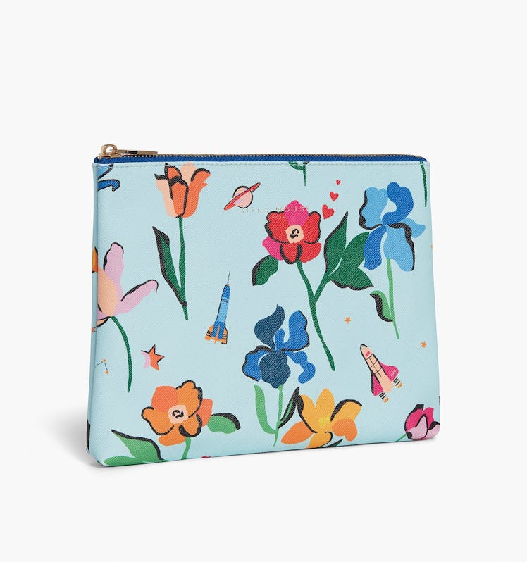 The Pouch in Light Blue Space Floral