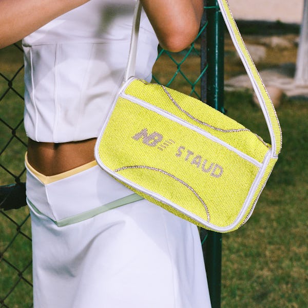 Tennis ball Tommy bag from the New Balance x STAUD collaboration.