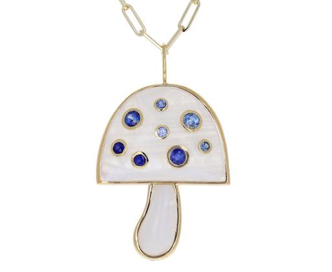 Brent Neale Moonstone and Blue Sapphire Magic Mushroom Necklace