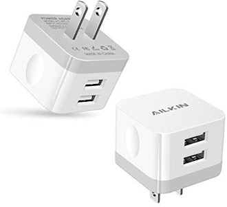 AILKIN Dual Port USB Wall Charger 2-Pack)