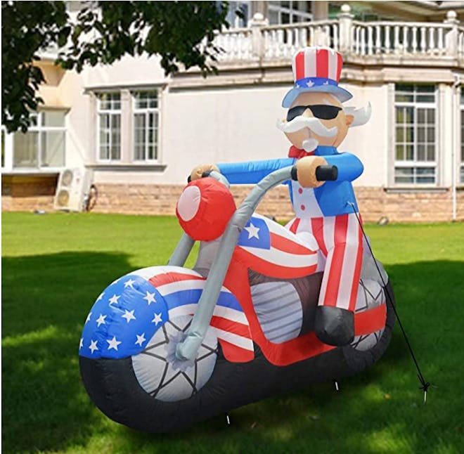 GOOSH 6 ft Tall Patriotic Independence Day Inflatable Uncle Sam 