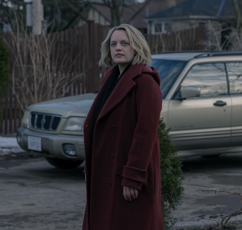 Elisabeth Moss as June at the end of The Handmaid's Tale Season 4 finale.
