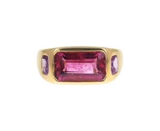 Brent Neale Pink Tourmaline and Pink Sapphire Gypsy Ring
