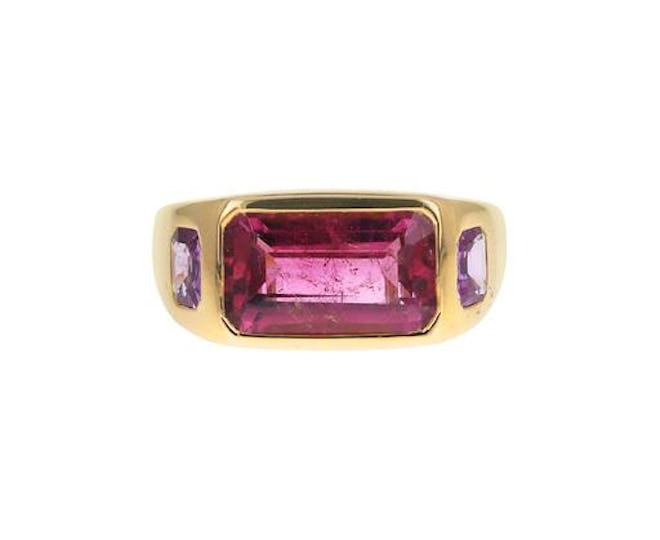 Brent Neale Pink Tourmaline and Pink Sapphire Gypsy Ring