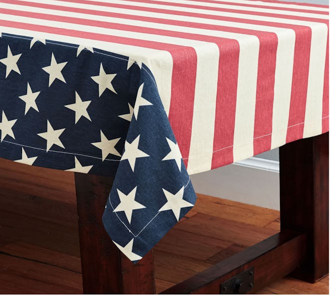 American Flag Linen/Cotton Tablecloth