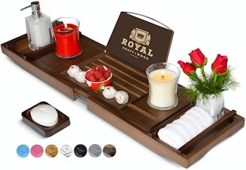 Luxury Bamboo Bathtub Caddy Tray