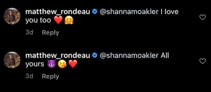 Shanna Moakler and Matthew Rondeau's Instagram exchanges have been deleted.