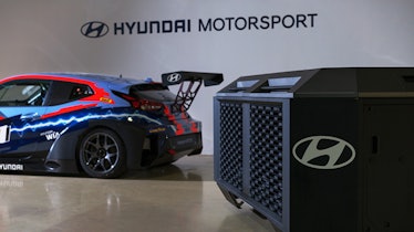 A hydrogen fuel cell race car from Hyundai