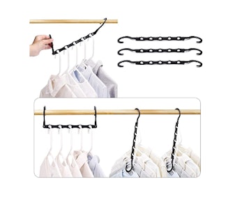 HOUSE DAY Space Saving Black Magic Hangers (10-Pack)
