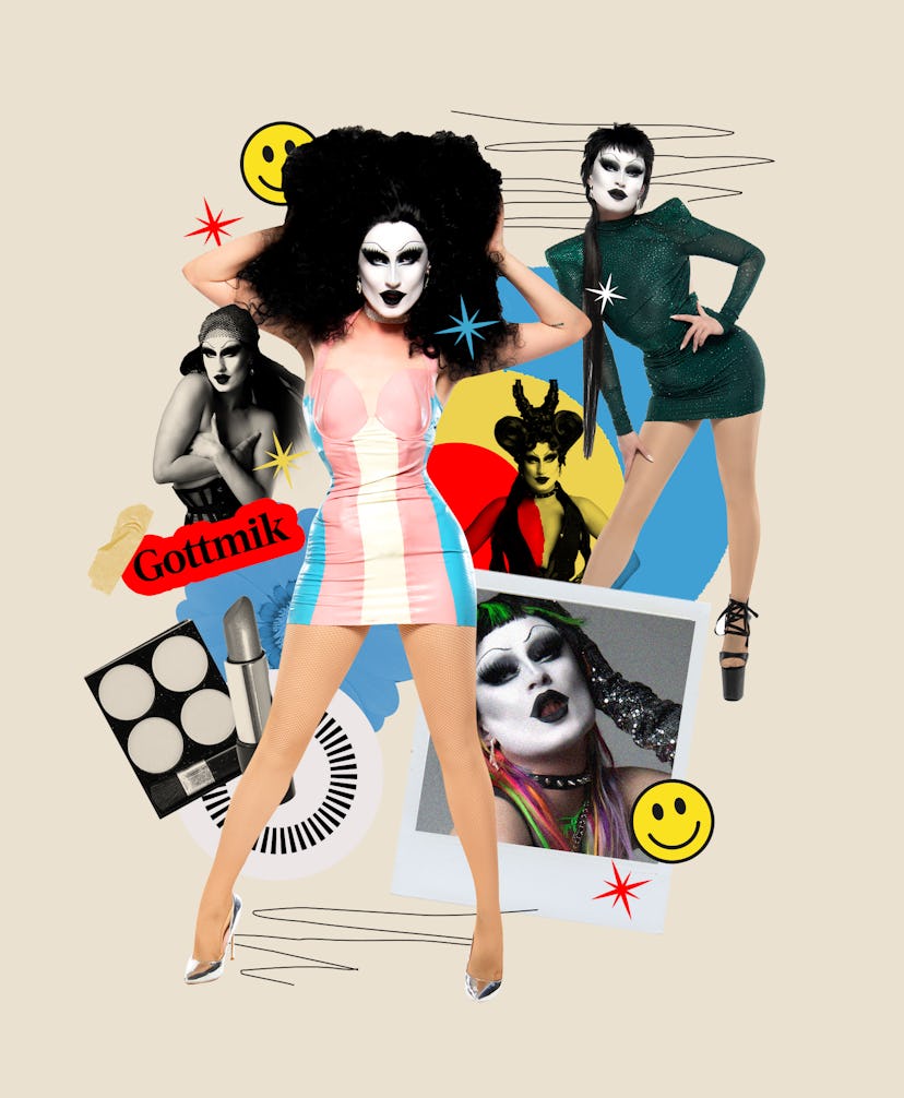 Collage of performer Gottmik's photos