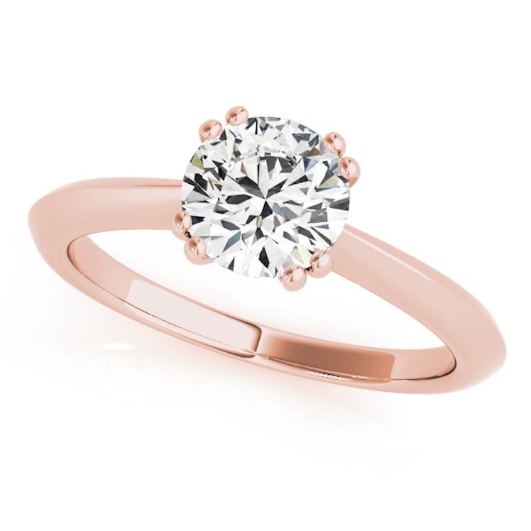 Solitaire Petite Knife Edge Engagement Ring in Rose Gold