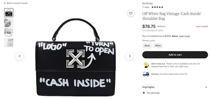 Fake Off-White Bag on Etsy