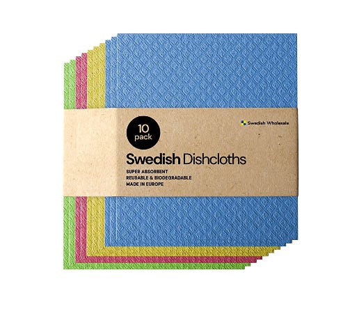 Swedish Dishcloth Cellulose Sponge Cloths (10-Pack)