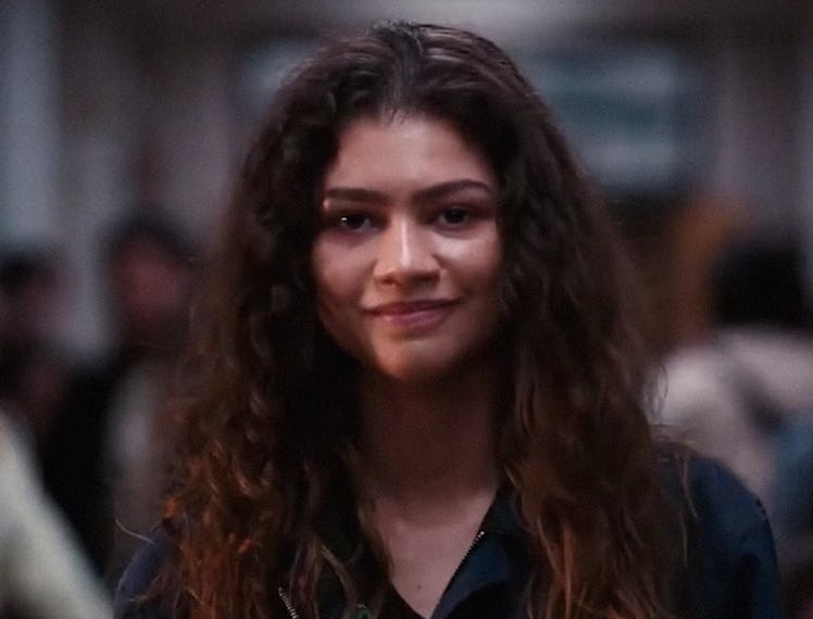 Zendaya smiling in the Euphoria season 2 teaser