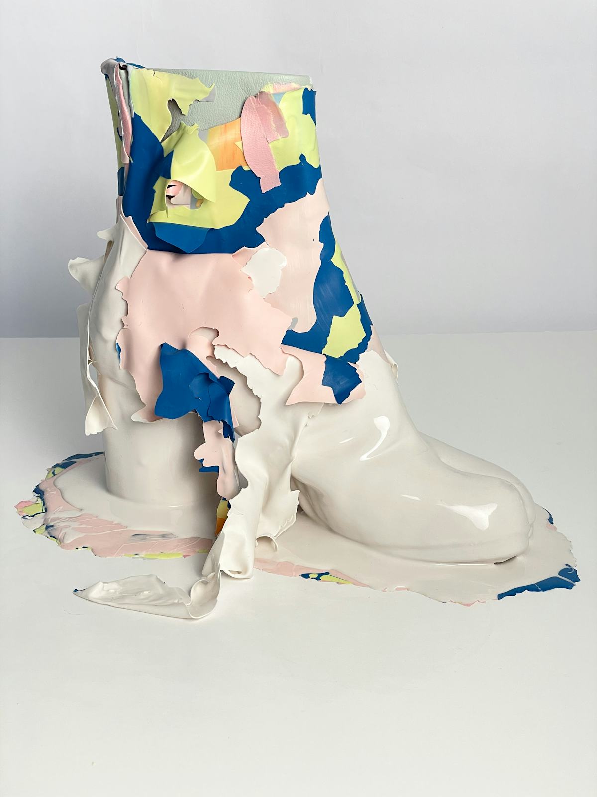 a sculpture made of a Margiela boot and silicon