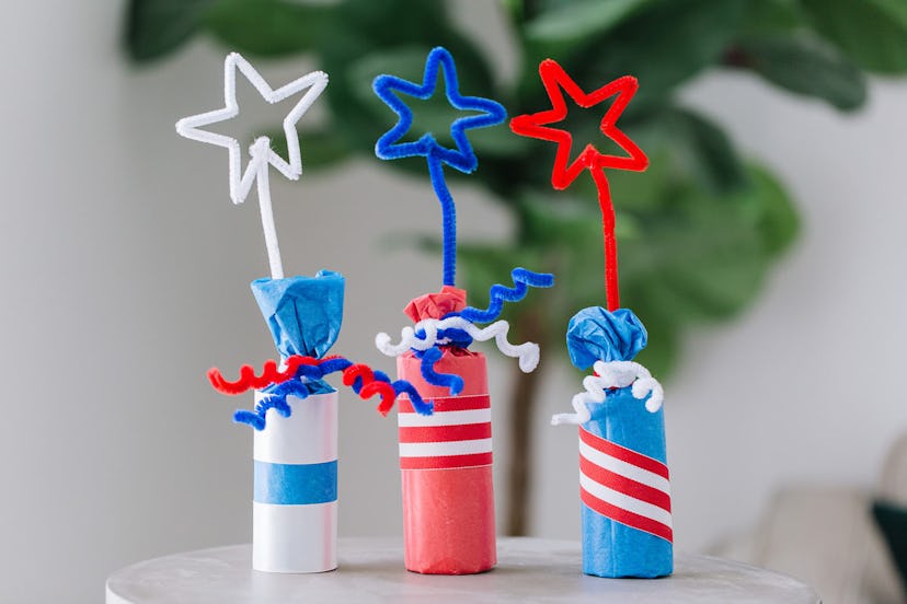 Firecracker candy poppers are a fun 4th of July craft to make with kids.