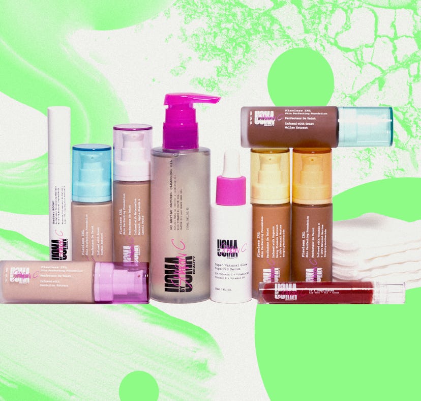 A product shot of the complete product lineup for Uoma by Sharon C.