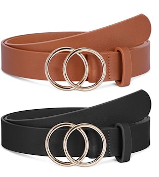 Sansths Double O-Ring Buckle Belt (2-Pack)