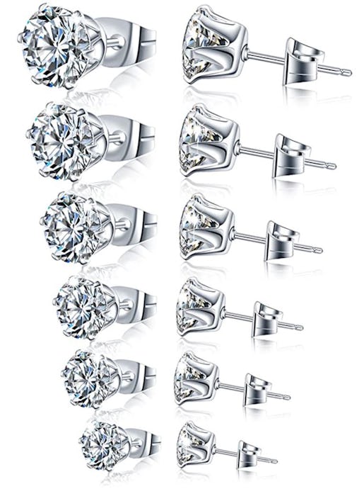 Manufac Stainless Steel Stud Earrings (6 Pairs)