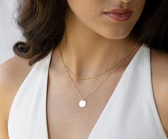 MEVECCO Layered Necklace Pendant