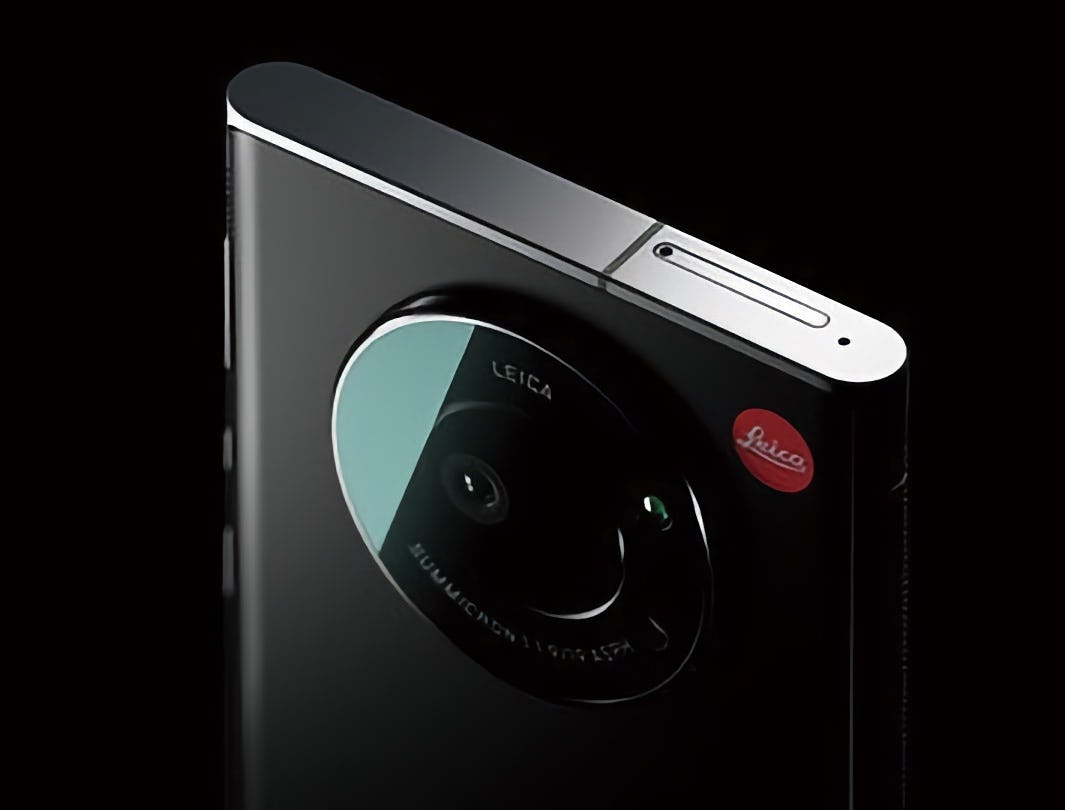 Leica Leitz Phone 1 with one-inch camera sensor. Red dot branding. Android. Qualcomm Snapdragon 888 ...