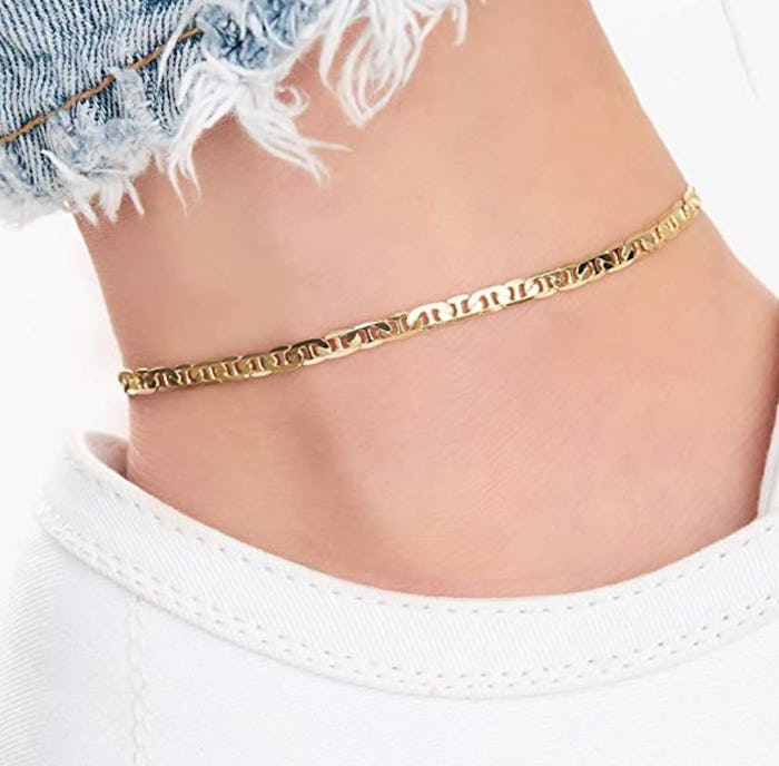 Barzel 18K Gold Plated Flat Marina Link Anklet