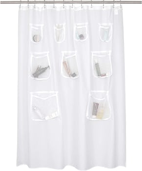 N&Y HOME Waterproof Shower Curtain with Pockets
